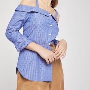 NWOT BCBGeneration Off Shoulder Striped Cotton Top